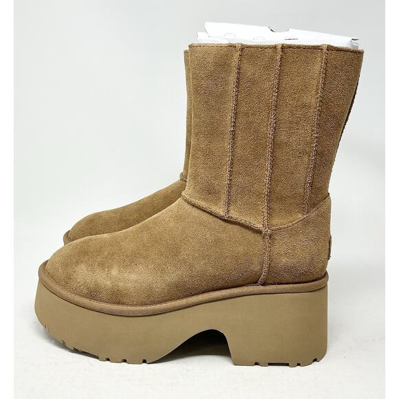 🆕UGG Women's Classic Twin Seam New Heights Chestnut Platform Boots NIB Size 8 - Picture 6 of 13